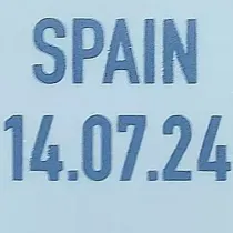 2024 UEFA EUROPEAN Final Font SPAIN 14.07.24 英格兰用 (You can buy it Or tell me to print it on the Jersey )