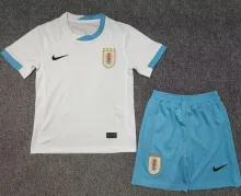 2024/25 Uruguay Away White Kids Soccer Jersey