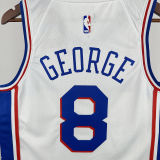 2025 76ers GEORGEG #8 White NBA Jerseys 热压