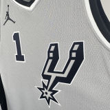 2021 Spurs WEMBANYAMA #1 Grey NBA Jerseys