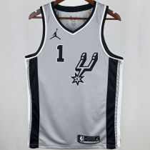 2021 Spurs WEMBANYAMA #1 Grey NBA Jerseys