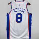 2025 76ers GEORGEG #8 White NBA Jerseys 热压
