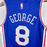 2025 76ers GEORGEG #8 Blue NBA Jerseys 热压