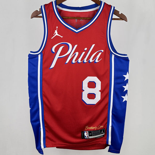 2025 76ers GEORGEG #8 Red NBA Jerseys 热压