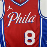 2025 76ers GEORGEG #8 Red NBA Jerseys 热压