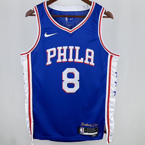 2025 76ers GEORGEG #8 Blue NBA Jerseys 热压
