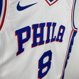 2025 76ers GEORGEG #8 White NBA Jerseys 热压