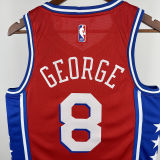 2025 76ers GEORGEG #8 Red NBA Jerseys 热压