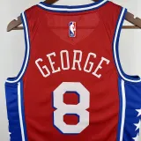 2025 76ers GEORGEG #8 Red NBA Jerseys 热压