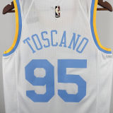 2025 Lakers TOSCANO #95 White Retro NBA Jerseys 热压