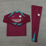 2025 PSG Wine Red Kids Sweater Tracksuit
