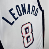 2025 Team USA LEONARD #8 White NBA Jerseys
