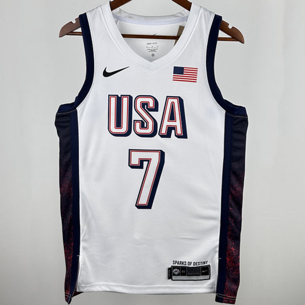 2025 Team USA DURANT #7 White NBA Jerseys