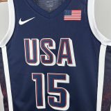 2025 Team USA BOOKER #15 Sapphire Blue NBA Jerseys