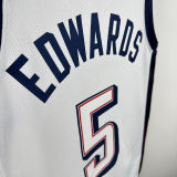2025 Team USA EDWARDS #5 White NBA Jerseys