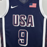2025 Team USA HALIBURTON #9 Sapphire Blue NBA Jerseys