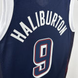 2025 Team USA HALIBURTON #9 Sapphire Blue NBA Jerseys