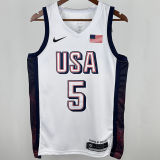 2025 Team USA EDWARDS #5 White NBA Jerseys