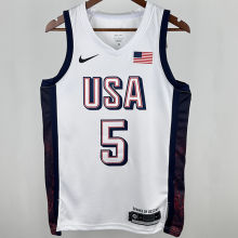 2025 Team USA EDWARDS #5 White NBA Jerseys