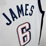 2025 Team USA JAMES #6 White NBA Jerseys