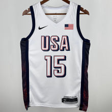 2025 Team USA BOOKER #15 White NBA Jerseys