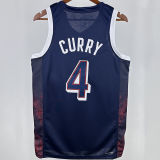 2025 Team USA CURRY #4 Sapphire Blue NBA Jerseys
