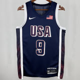2025 Team USA HALIBURTON #9 Sapphire Blue NBA Jerseys