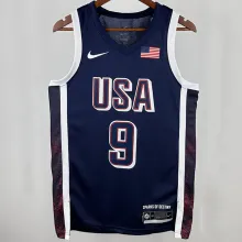 2025 Team USA HALIBURTON #9 Sapphire Blue NBA Jerseys