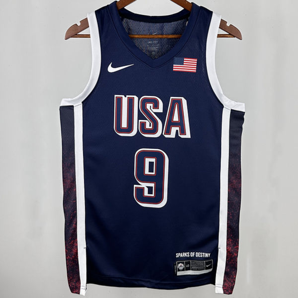 2025 Team USA HALIBURTON #9 Sapphire Blue NBA Jerseys