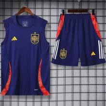 2025 Spain Sapphire Blue Vest Training Jersey(A Set)