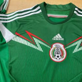 2014 Mexico Home Green Retro Long Sleeve Soccer Jersey