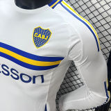 2024/25 Boca Away White Player Version Long Sleeve Jersey