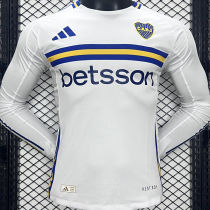 2024/25 Boca Away White Player Version Long Sleeve Jersey