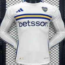 2024/25 Boca Away White Player Version Long Sleeve Jersey