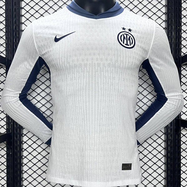 2024/25 In Milan Away White Player Version Long Sleeve Jersey