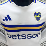 2024/25 Boca Away White Player Version Long Sleeve Jersey