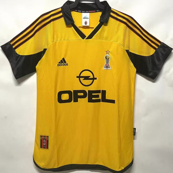 1999/2000 AC Milan Away Yellow Retro Soccer Jersey