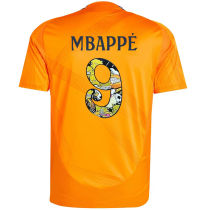 MBAPPÉ #9 RM 1:1 Quality Away Orange Fans Jersey 2024/25 （Cartoon UCL Font) 卡通字体★★