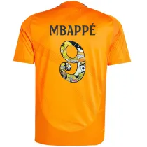 MBAPPÉ #9 RM 1:1 Quality Away Orange Fans Jersey 2024/25 （Cartoon UCL Font) 卡通字体★★