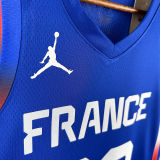 2024 Team FRANCE WEMBANYAMA #32  Sapphire Blue NBA Jersey