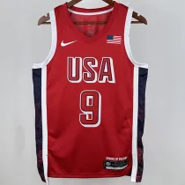 2024 Team USA HALIBURTON #9 Red NBA Jersey