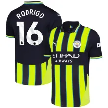RODRIGO #16 Man City 1:1 Quality Away Fans Soccer Jersey 2024/25 (League Font） ★★