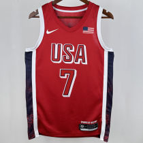 2024 Team USA DURANT #7 Red NBA Jersey