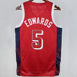 2024 Team USA EDWARDS #5 Red NBA Jersey