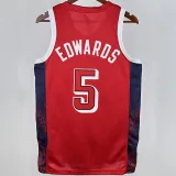 2024 Team USA EDWARDS #5 Red NBA Jersey