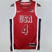 2024 Team USA CURRY #4 Red NBA Jersey