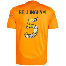 BELLINGHAM #5 RM 1:1 Quality Away Orange Fans Jersey 2024/25 （Cartoon UCL Font) 卡通字体★★