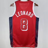 2024 Team USA LEONARD #8 Red NBA Jersey