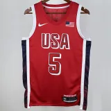 2024 Team USA EDWARDS #5 Red NBA Jersey