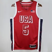 2024 Team USA EDWARDS #5 Red NBA Jersey